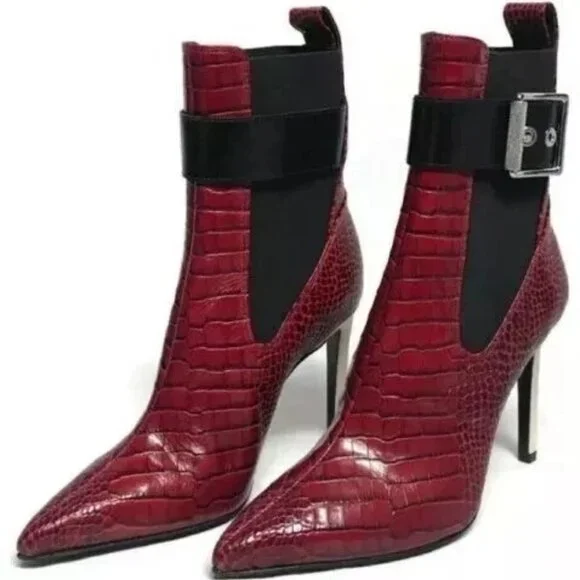 NEW Rag & Bone Wren Leather Booties In Red Sz 37.5 (US 7.5 ) $695 - Picture 2 of 7